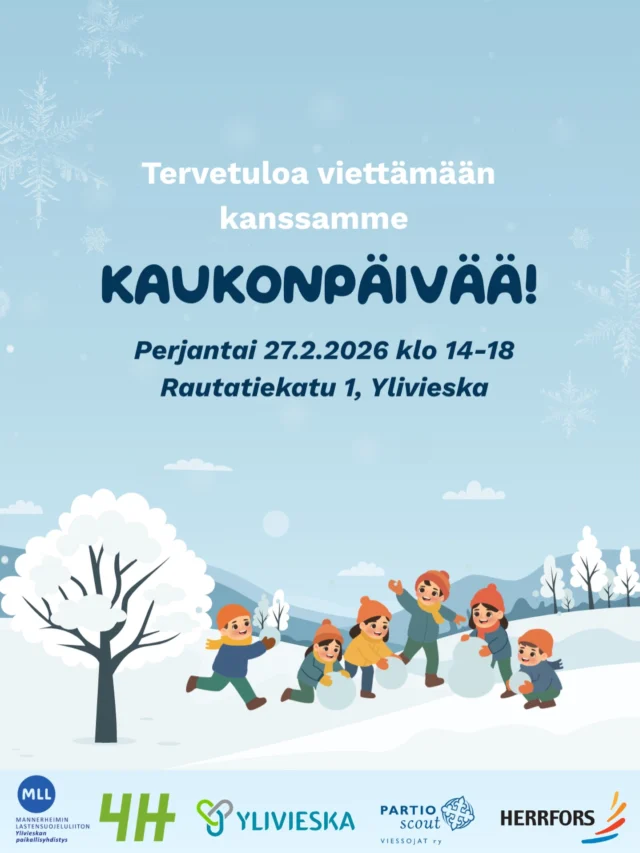 Muistattehan, että Kaukonpäivä on jo huomenna! ❄️⚡️

Huomenna perjantaina 27.2.2026 klo 14–18 järjestämme jälleen perinteisen koko perheen mäenlaskutapahtuman Ylivieskassa yhteistyössä Ylivieskan kaupungin nuorisopalveluiden, Ylivieskan 4H-yhdistyksen, MLL:n sekä partiolippukunta Viessojien kanssa.

Pankkiaukion tapahtuma-alueella riittää tekemistä koko perheelle pulkkailun lisäksi. Tarjolla on makkaraa ja lämmintä mehua, tule nauttimaan talvipäivästä hyvässä seurassa!

Ylivieskan pulkkamäen rakentamisesta vastaa Koneurakointi Veljekset Rantala Oy. Myös Alavieskassa päästään nauttimaan omasta Kaukolämpömäestä torin läheisyydessä, jonka rakentaa Maansiirto Kari Huttunen Oy. Sekä Ylivieskan että Alavieskan pulkkamäet tuovat iloa hiihtolomalaisille koko hiihtolomaviikon ajan.

Ota pulkka mukaan ja tule viettämään vauhdikasta ja energistä Kaukonpäivää kanssamme, nähdään mäessä! 🛷❄️