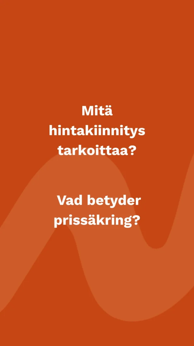 Mitä hintakiinnitys oikeastaan on? 💰

Hintakiinnitys kiinnostaa yhä useampia asiakkaita. Sen avulla voit vähentää sähkön hinnan vaihteluun liittyvää epävarmuutta ja suojautua erityisesti kalliimpien kuukausien varalta.❄️

Videolla sähkömyyntipäällikkömme Kari Sipilä kertoo lyhyesti, mitä hintakiinnitys tarkoittaa ja miksi se voi olla hyödyllinen osa Spot+ -sopimusta.

Lue lisää hintakiinnityksestä ja sen toiminnasta verkkosivuiltamme: www.herrfors.fi

//

Vad är egentligen prissäkring? 💰

Prissäkring väcker allt större intresse bland våra kunder. Med prissäkring kan du minska osäkerheten kring variationer i elpriset och skydda dig särskilt inför dyrare månader. ❄️

I videon förklarar vår elhandelschef Kari Sipilä kort vad prissäkring innebär och varför det kan vara ett användbart komplement till Spot+.

Läs mer om prissäkring och hur det fungerar på vår webbplats: Lue lisää hintakiinnityksestä ja sen toiminnasta verkkosivuiltamme: www.herrfors.fi

#herrfors #hintakiinnitys #prissäkring #pörssisähkö #börsel